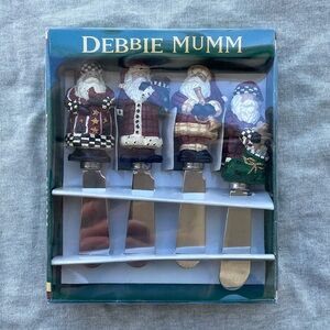 Debbie Mumm Christmas Magic of Santa Spreader Set of 4 Vintage 1998